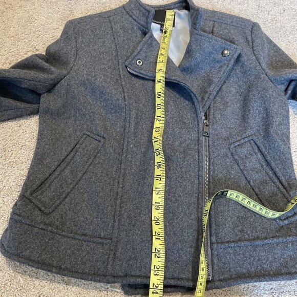 Mario Bellucci Banana Republic Moto Jacket Women's M Gray Zip Front Wool Blend - Picture 11 of 14
